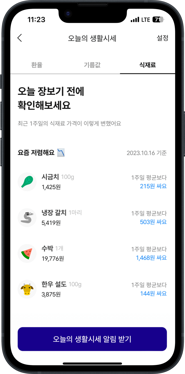 4. 오늘의 생활물가 식재료 알아보기2